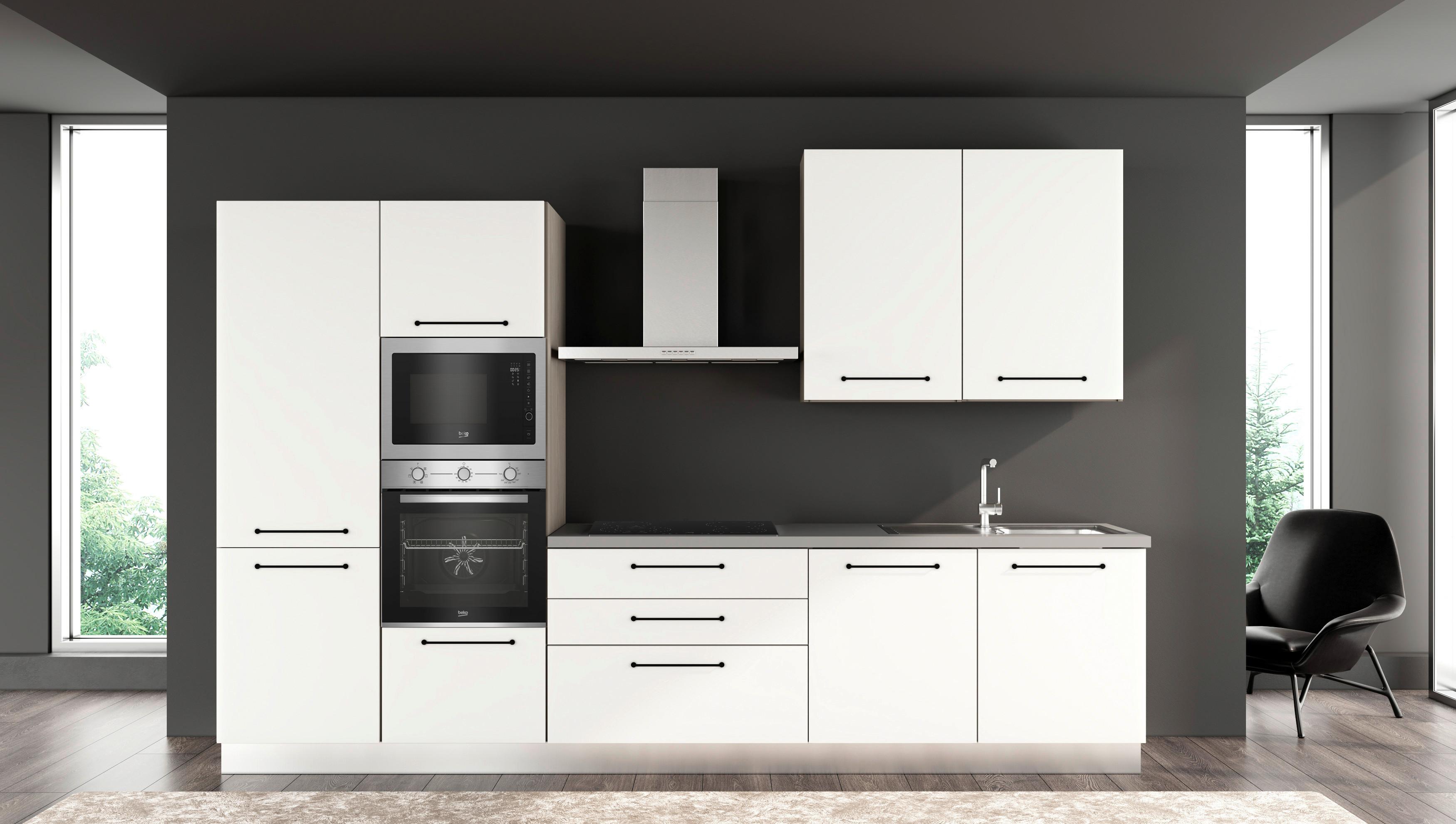 Blok Kuhinja S Aparatima Line 330 - bijela/siva, Konvencionalno, drvo/metal (330/216-240/60cm) - Mömax