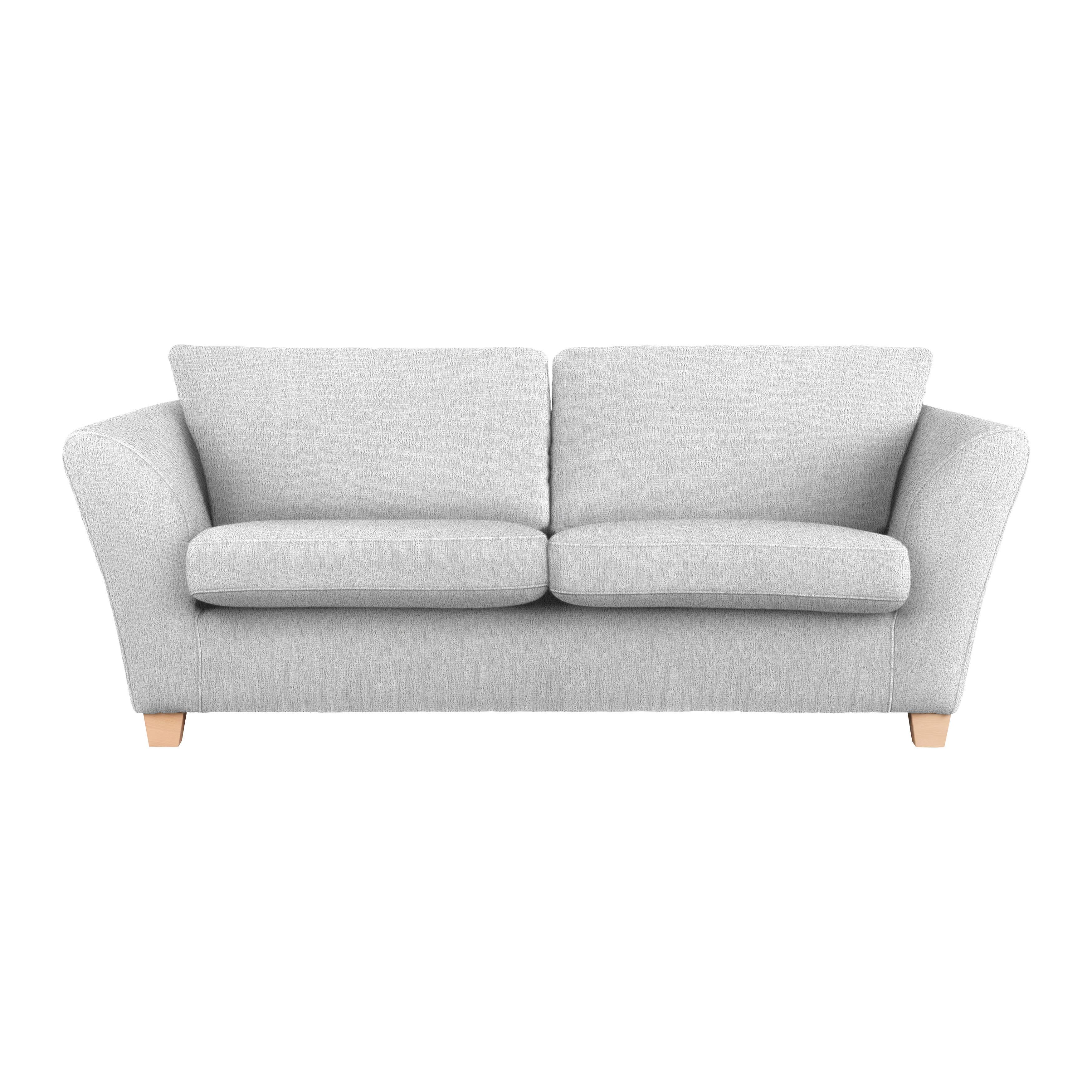 3-Sitzer-Sofa Devado Silberfarben - Silberfarben/Naturfarben, Holz/Textil (216/70-85/95cm) - Mömax