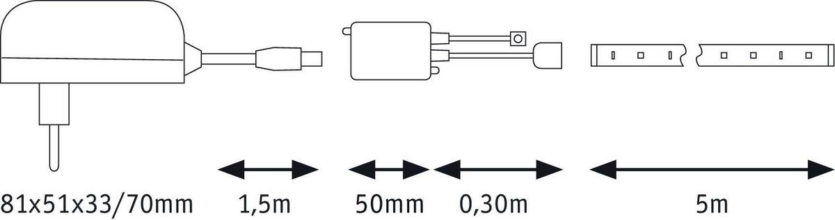 LED-Strip SimpLED in Weiß max. 22 Watt - Weiß, Basics, Kunststoff/Metall (500cm) - Paulmann