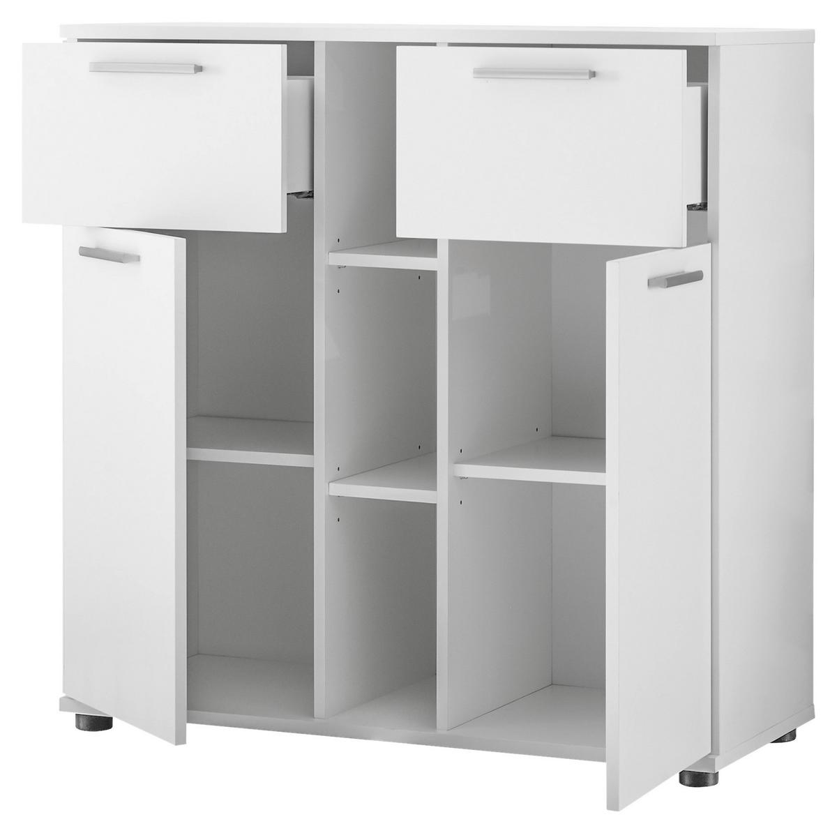 Previjalna Komoda Bibo, Bela - srebrne barve/bela, Konvencionalno, umetna masa/leseni material (89/101/78cm) - MID.YOU