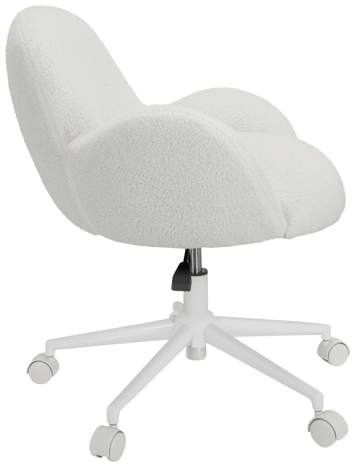 Jugenddrehstuhl Kiddy Teddy ca.63x67x64cm Teddystoff Weiß - Weiß, MODERN, Kunststoff/Textil (63/67/64cm) - MID.YOU