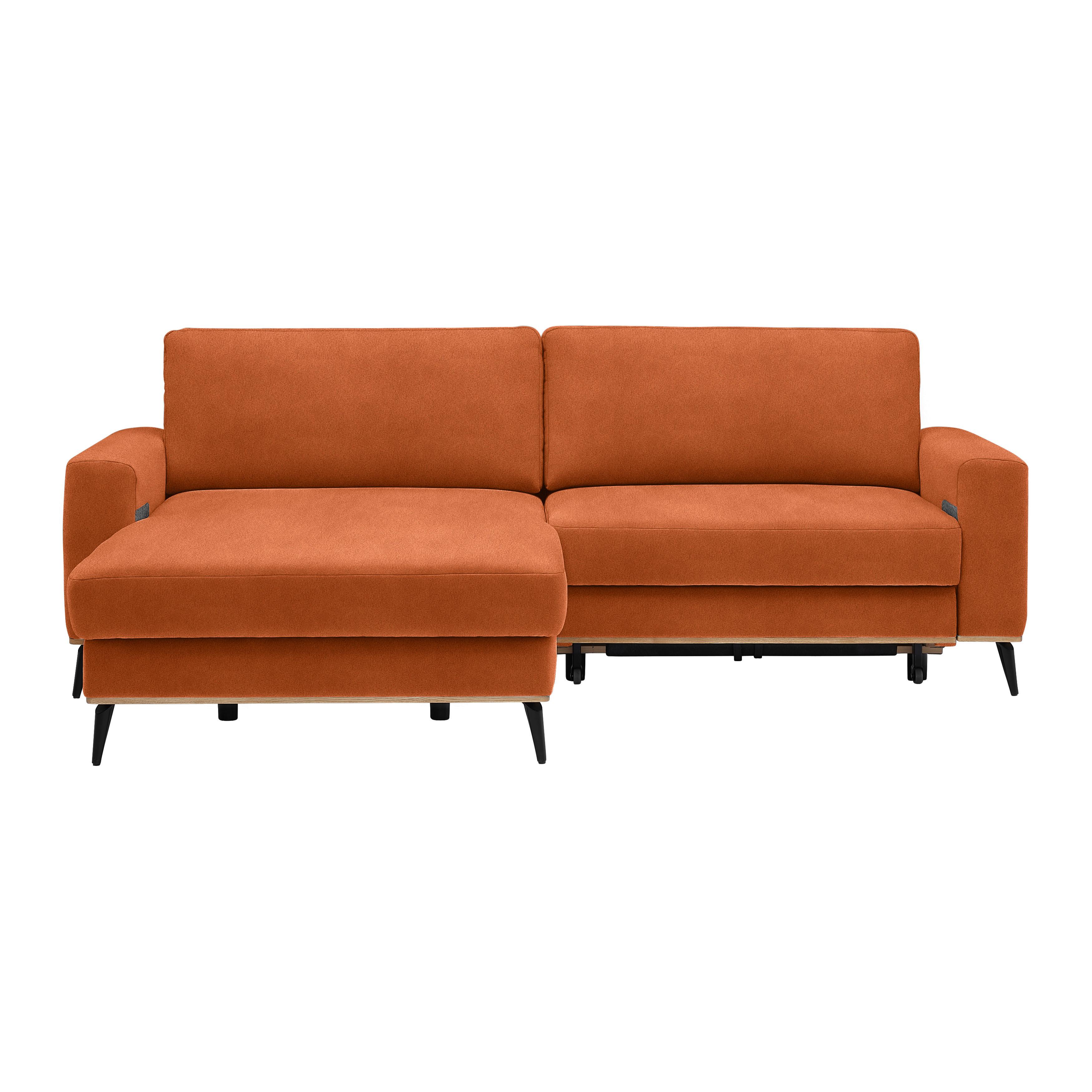Wohnlandschaft Romeo Orange - Schwarz/Orange, KONVENTIONELL, Textil/Metall (167/87/234cm) - Zandiara
