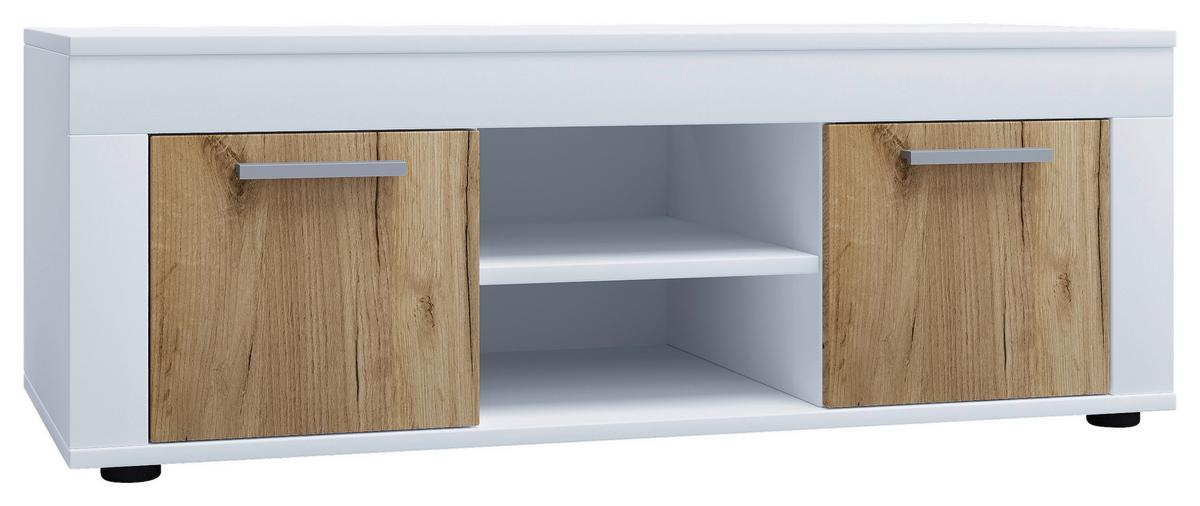 LOWBOARD USILO - Honigeiche/Weiss, Design, Holzwerkstoff/Kunststoff (102/37/45cm) - MID.YOU