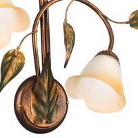 Wandleuchte Miranda Bronze/Olivgrün max. 6 Watt - Bronzefarben/Olivgrün, ROMANTIK / LANDHAUS, Glas/Metall (40/58/20cm)