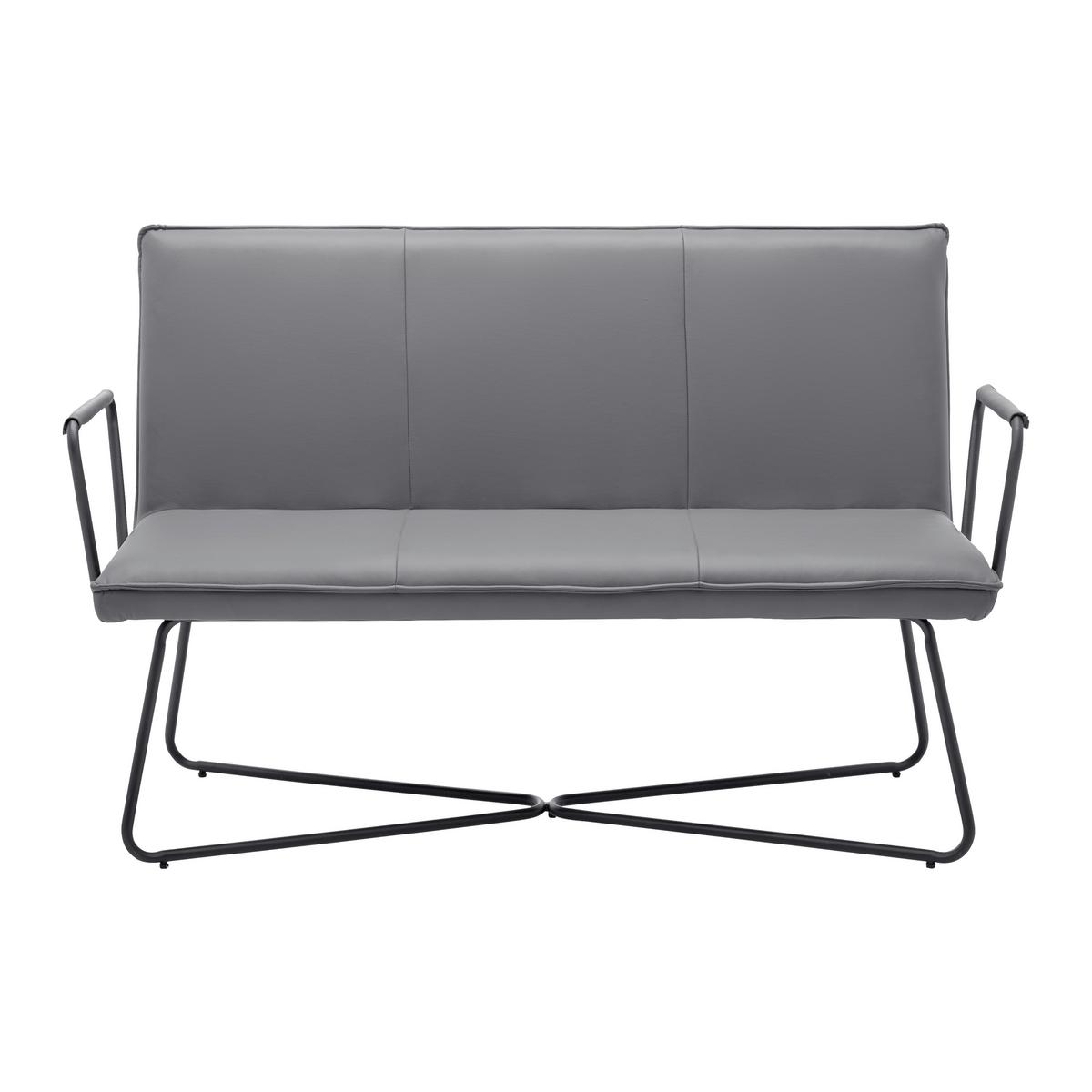 Klop Bosco, Siva, Videz Usnja - siva/črna, Moderno, kovina/tekstil (140/90/62cm) - Bessagi Home