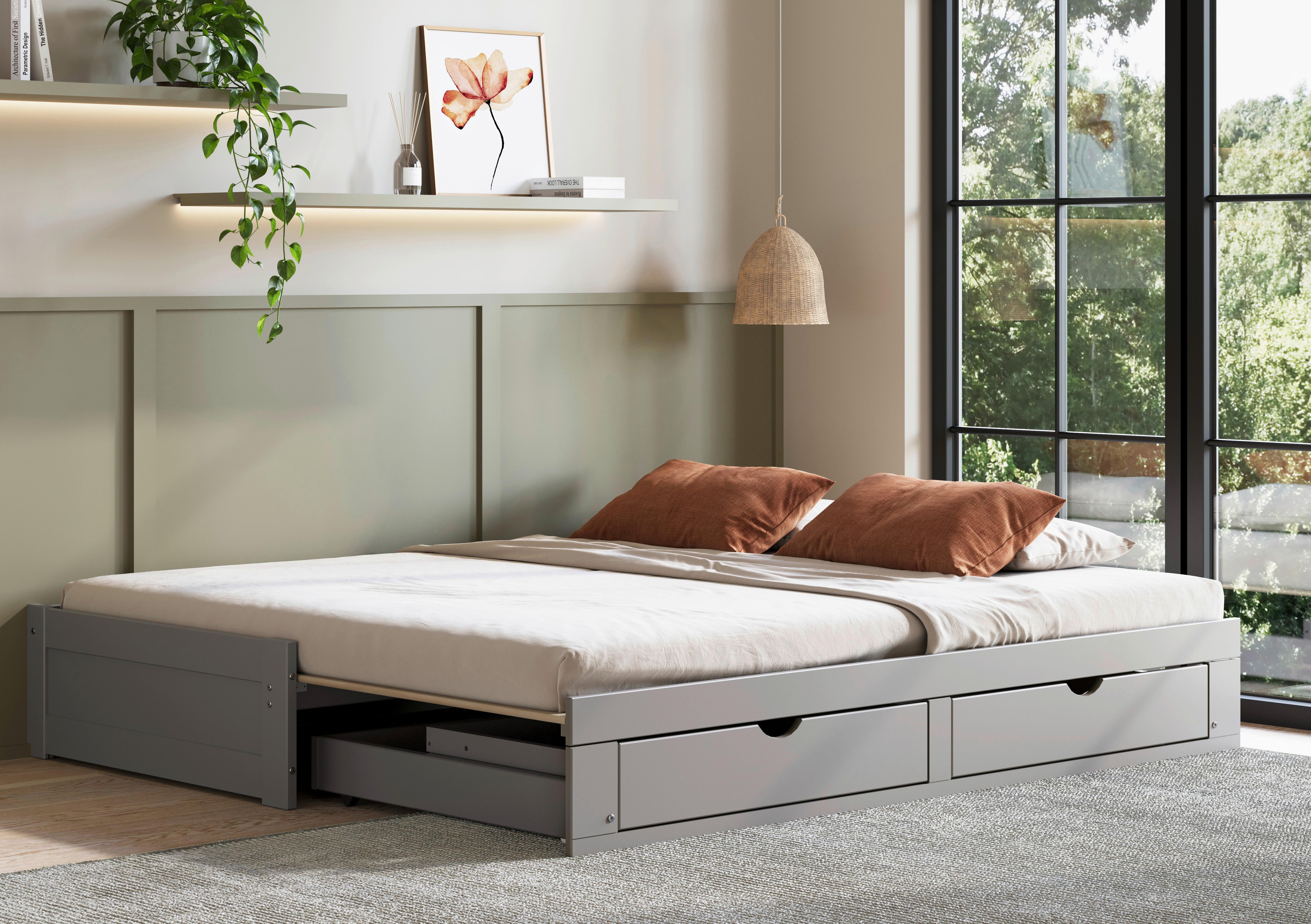 Raztegljiva Postelja Livio Ii, Siva, 90-180x200 - siva, Moderno, kovina/umetna masa (90/200cm) - MID.YOU