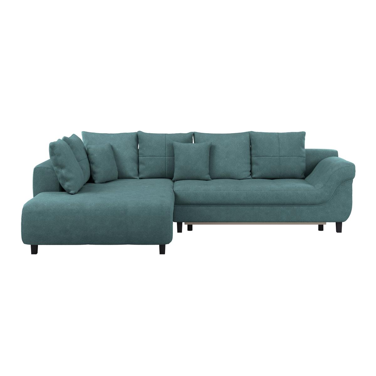 Kutna Garnitura Mendoza - boje petroleja/crna, Design, tekstil/drvo (197/309cm) - Modern Living
