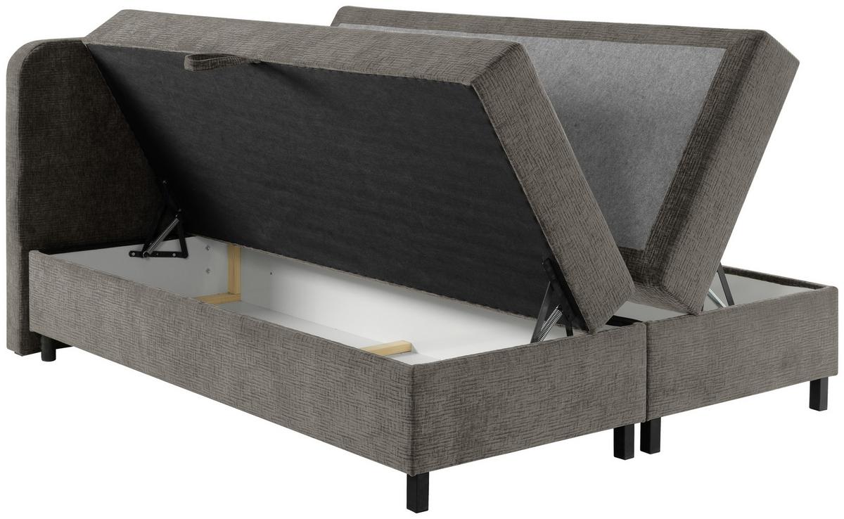 Postelja Z Vzmetnico Viva, Siva, 180x200cm - siva/črna, Moderno, umetna masa/tekstil (180/200cm) - MID.YOU