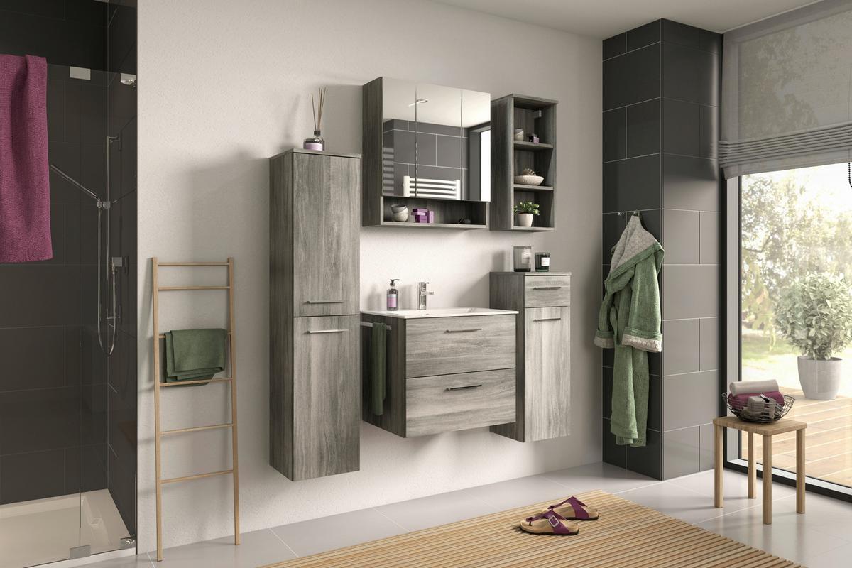 Unterschrank York ca. 30x85x31 cm Rauchsilber - MODERN, Holzwerkstoff/Kunststoff (30/85/31cm) - MID.YOU