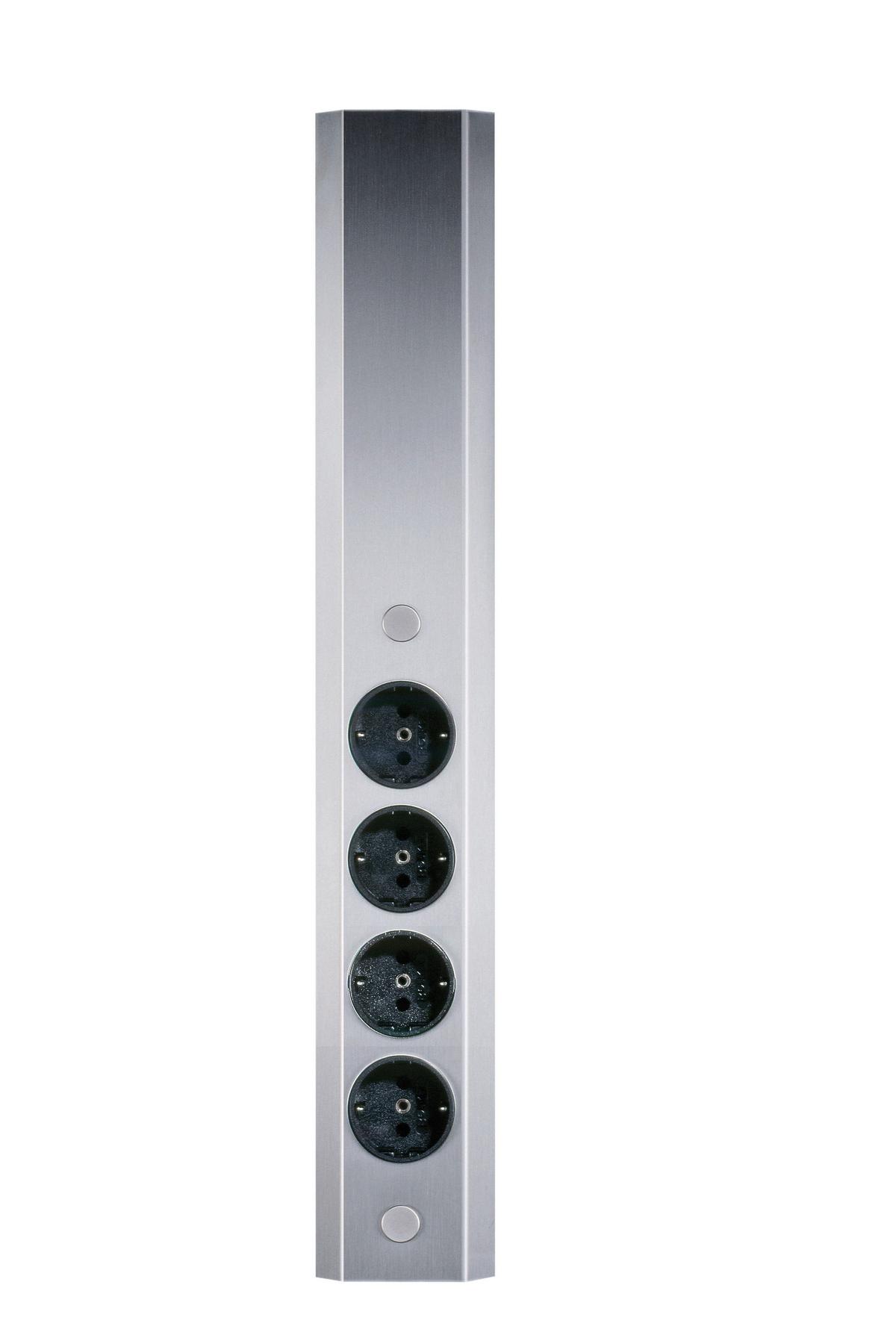 Steckdosenelement Wasa, 4048203 - Edelstahlfarben, MODERN, Metall (10/46/4,5cm) - HKT