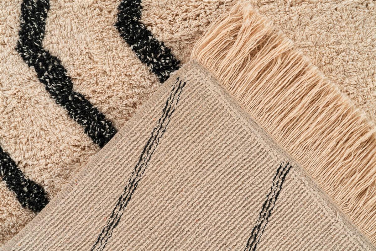 TEPPICH MYLEN 525 CREME / SCHWARZ - Creme/Schwarz, Konventionell, Textil (80/150cm) - Kayoom