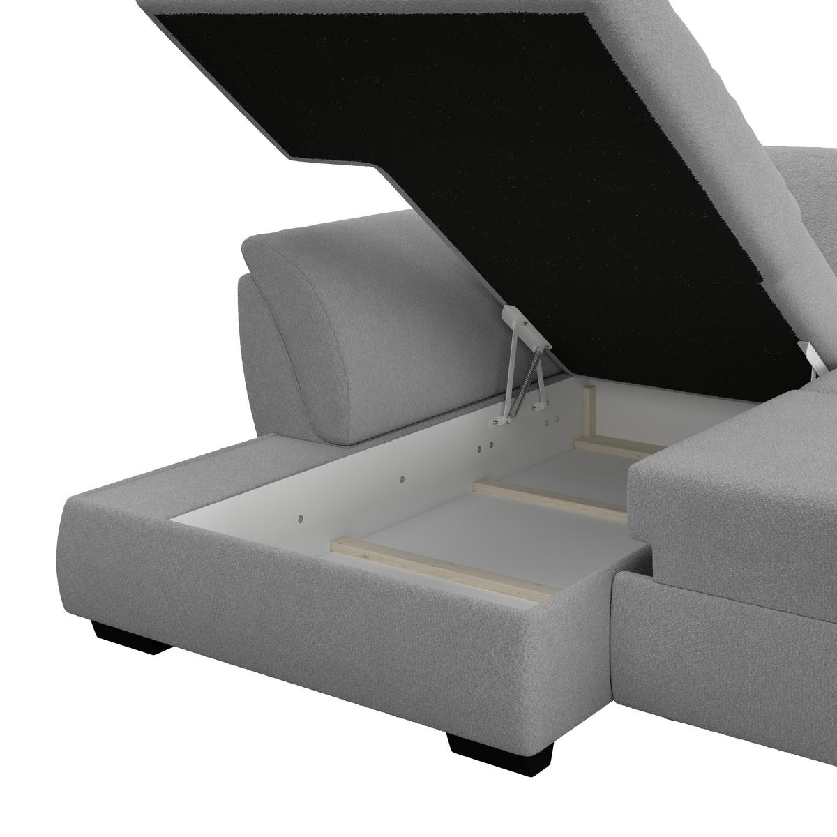 Kutna Garnitura Berisso - tamno siva/crna, Konvencionalno, tekstil/plastika (187/278cm) - Ondega