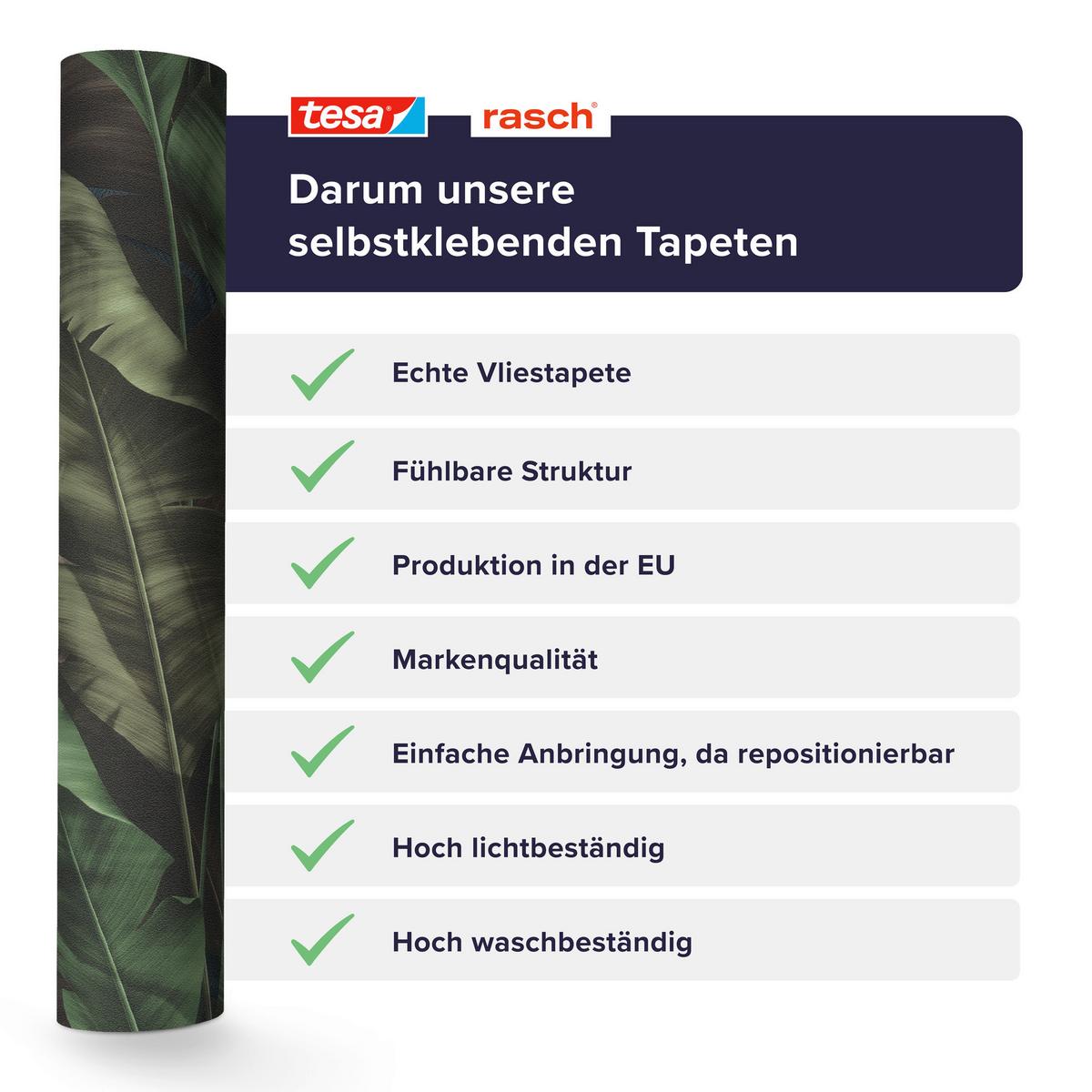 Tapete Rio Dunkelgrün - Dunkelgrün, Natur, Textil (600/53cm) - Tesa