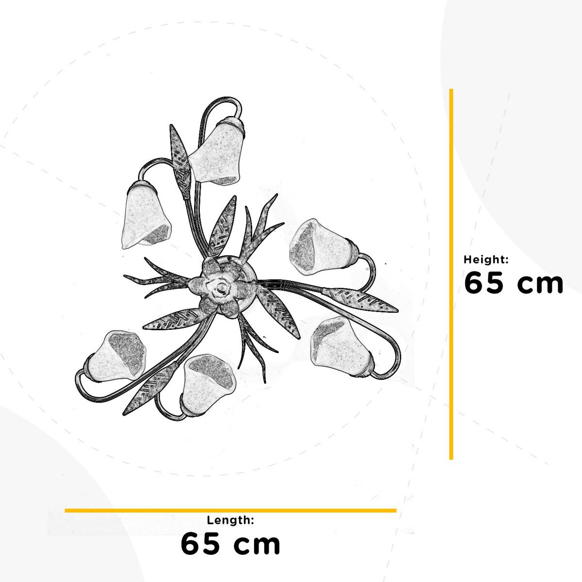 Deckenleuchte Alga Bronzefarben max. 6 Watt - Bronzefarben, KONVENTIONELL, Glas/Metall (65/65/25cm)