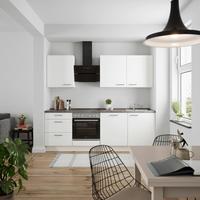 Küchenleerblock Touch High o. Geräte Weiß - Edelstahlfarben/Weiß, MODERN, Holzwerkstoff/Metall (240cm) - Nobilia