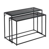 Beistelltischset Wl7.331 - Schwarz, Design, Glas/Metall (100/40/77cm) - MID.YOU