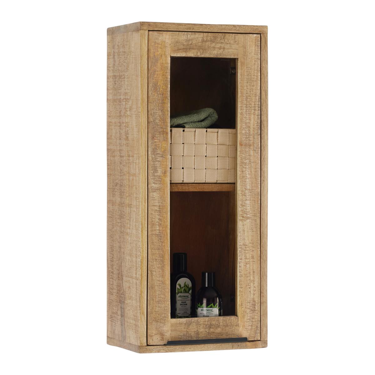 Hängeschrank Everest Naturfarben - Schwarz/Naturfarben, Natur, Holz/Metall (30/70/20cm) - Mömax