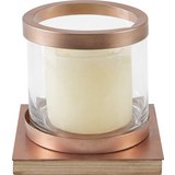 Windlicht Cherise Ø/h ca. 17/18 cm - Sandfarben/Klar, MODERN, Glas/Holz (17/18cm) - Mömax modern living