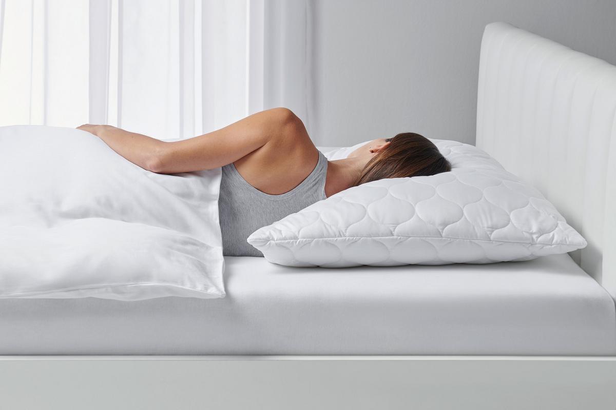 Kopfkissen Aloe Vera in Weiß ca. 80x80cm - Weiß, KONVENTIONELL, Textil (80/80cm) - Nadana
