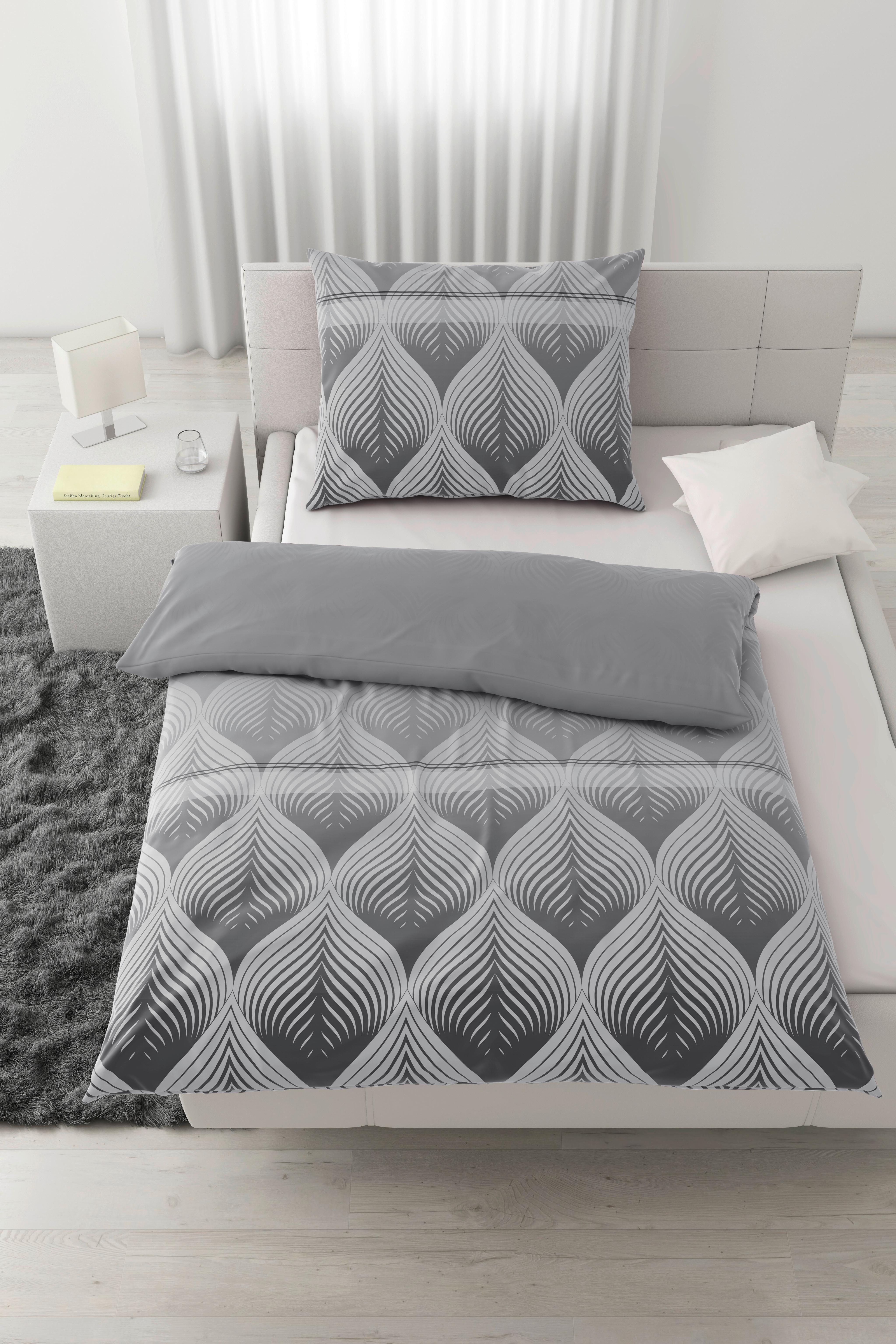 Bettwäsche Domps XL Grau ca. 140x200cm - Grau, MODERN, Textil (140/220cm) - Modern Living