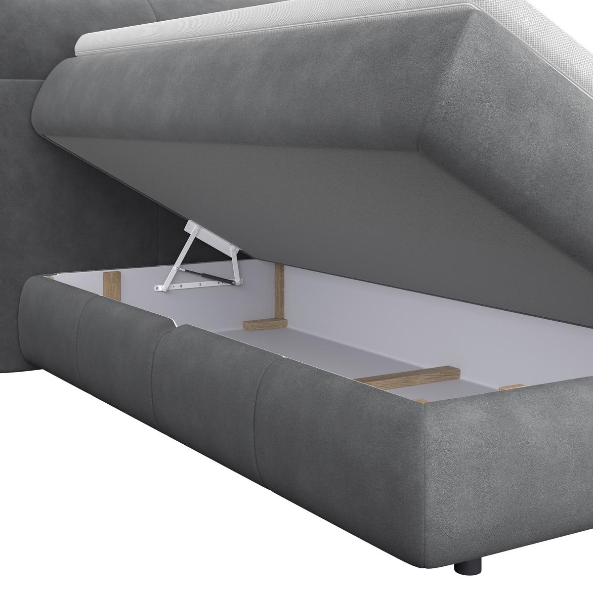 Boxspring Krevet Carmelo - crna/antracit, Trend, tekstil/plastika (160/200cm) - Premium Living