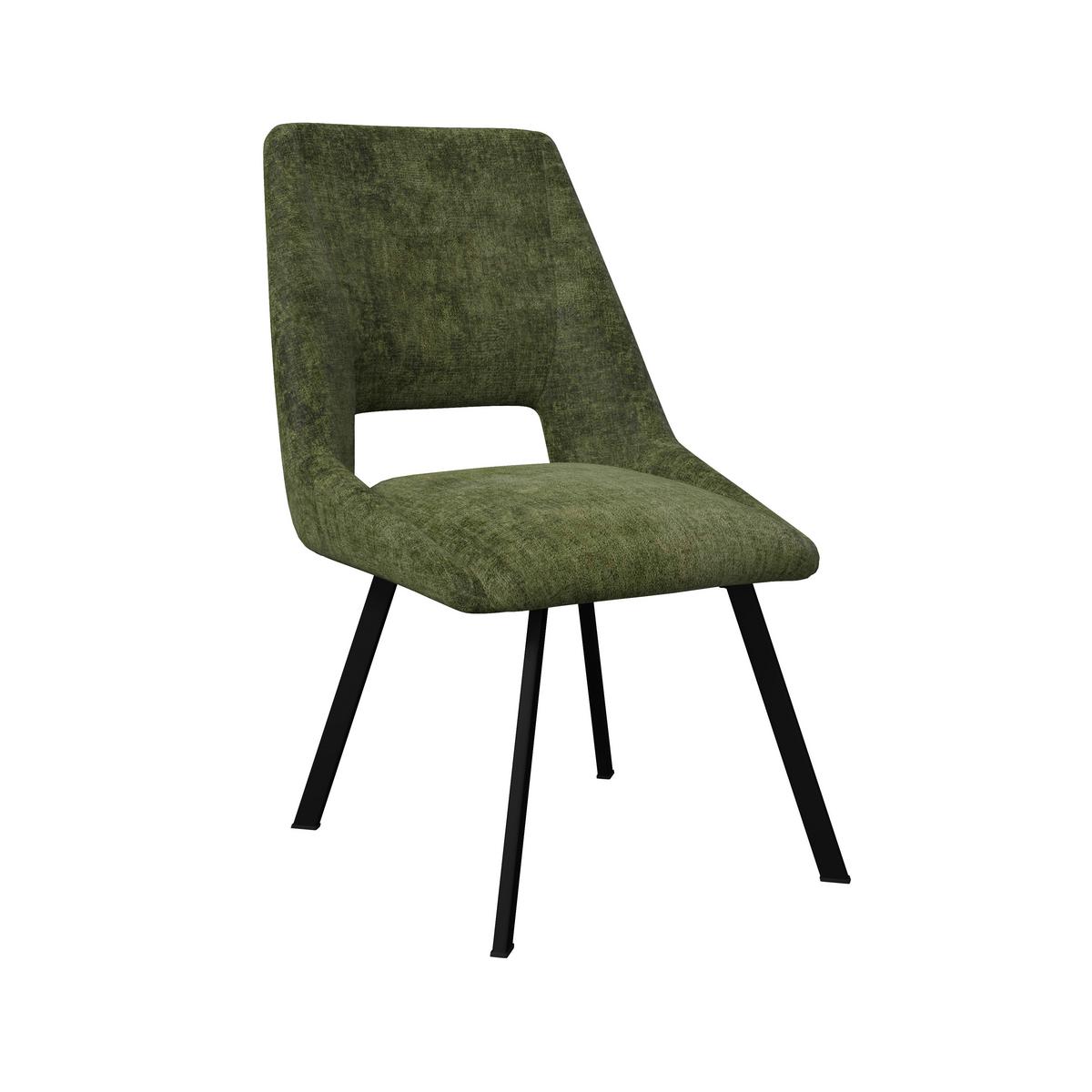 Jedilna Garnitura Amarillo, Miza Ø 120cm, 4x Stol - črna/zelena, Moderno, kovina/tekstil - Bessagi Home
