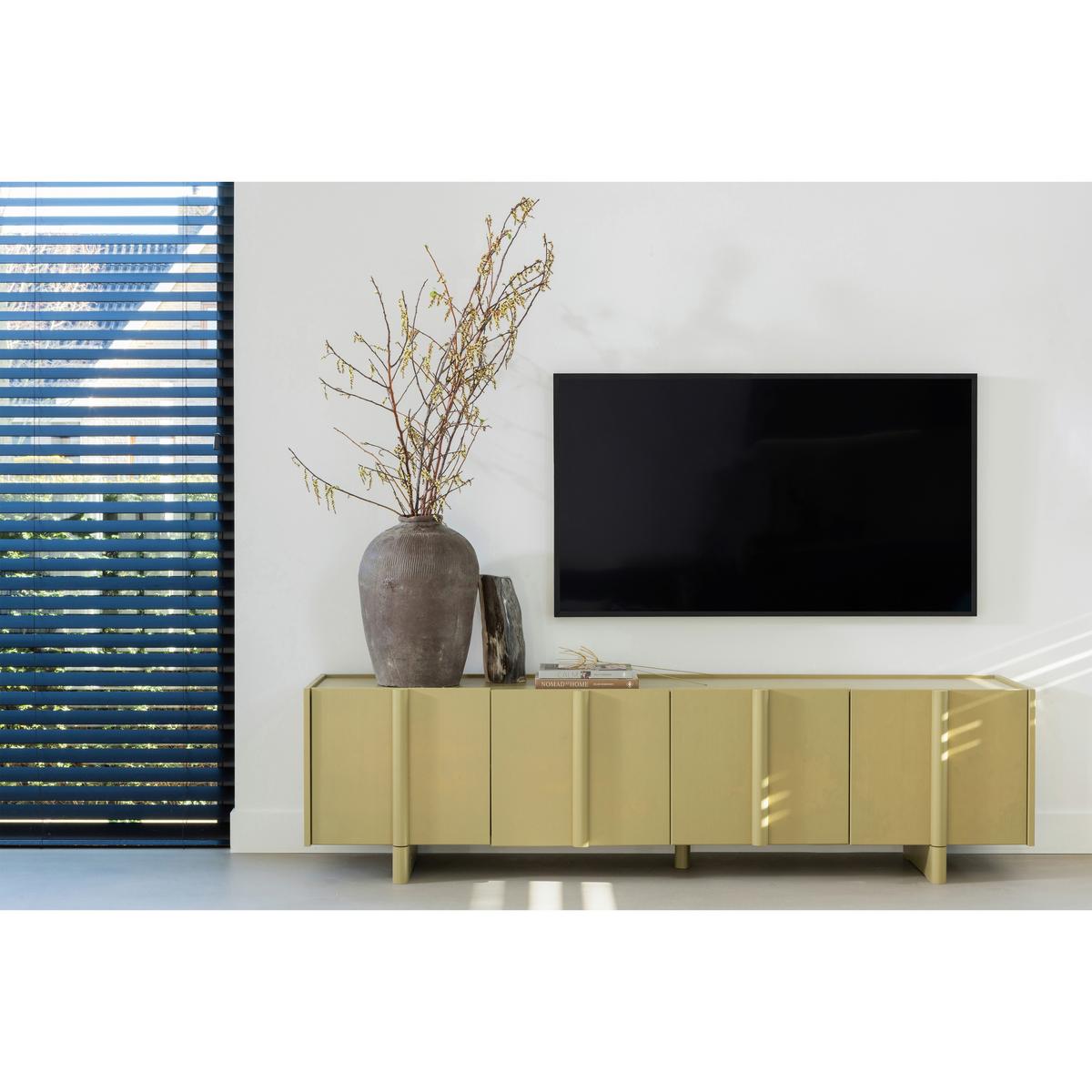 Lowboard Basu Grün B: 200cm - Grün, Design, Holz (200/53/46cm) - Livetastic