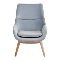 Sessel Felia ca. 71x92,5x79cm Samt Hellgrau - Buchefarben/Hellgrau, MODERN, Holz/Textil (71/92,5/79cm) - Bessagi Home