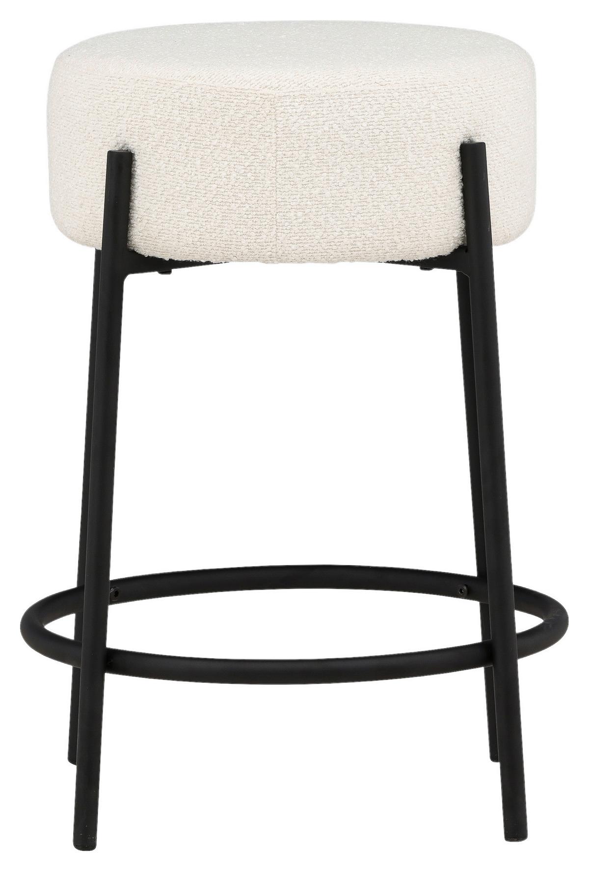 BARHOCKER TUCSON - Schwarz/Weiß, Design, Textil/Metall (50/60/50cm) - Livetastic
