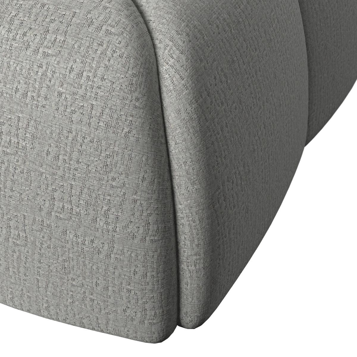 Polsterbett Marija ca. 180x200 cm Hellgrau - Edelstahlfarben/Hellgrau, MODERN, Holz/Textil (180/200cm) - Bessagi Home