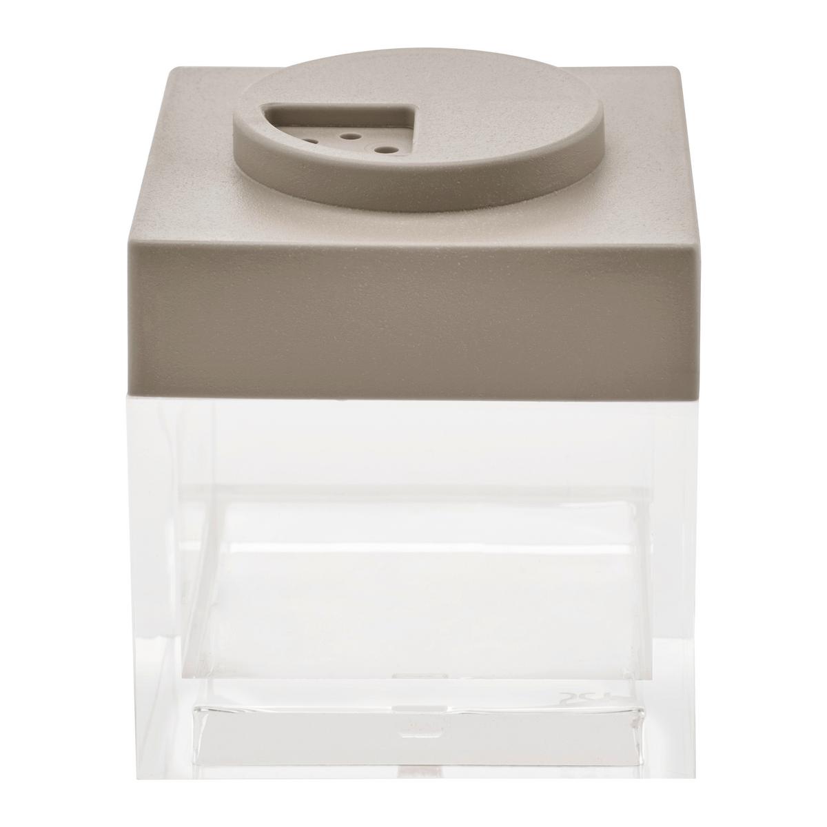 POJEMNIK KUCHENNY ADORNO - szarobrązowy/przezroczysty, tworzywo sztuczne (5/5/5,5cm)