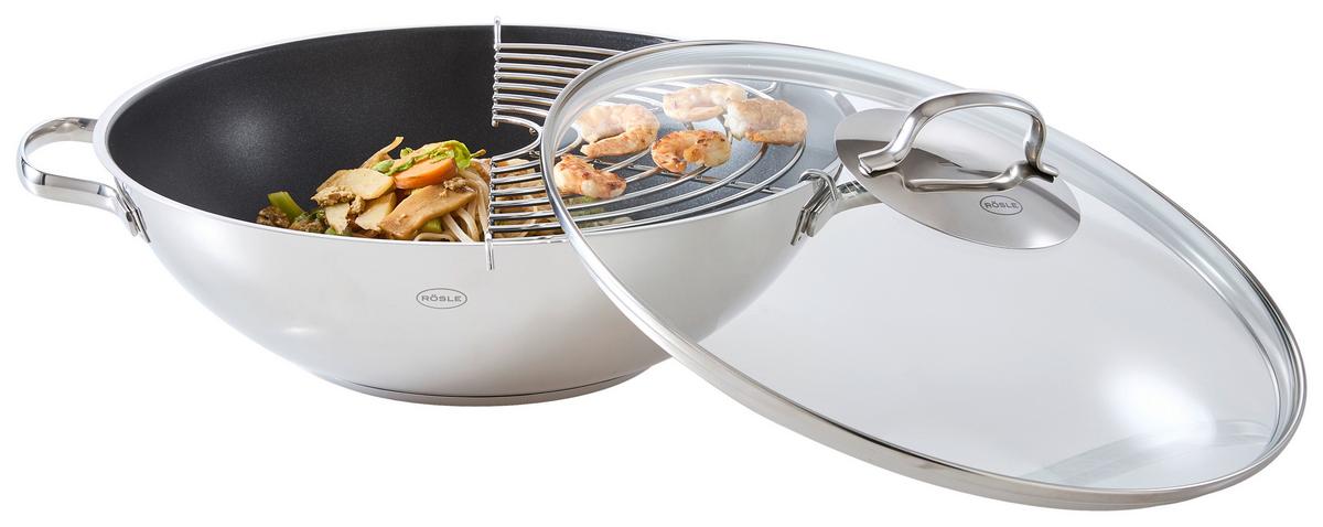 WOK 132026 RÖSLE - kolor stalowy, Basics, metal (32cm) - Rösle