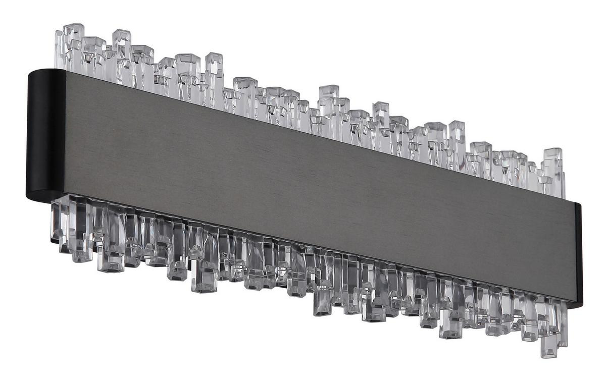 Led Zidna Svjetiljka Stalagmita - siva/prozirno, Design, metal/plastika (120/8/4cm) - Globo