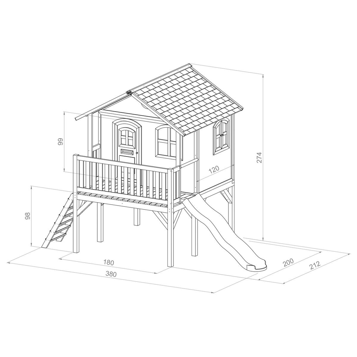 SPIELHAUS A030.041.10 - Braun/Grün, KONVENTIONELL, Holz/Kunststoff (380/274/212cm) - Ambia Garden