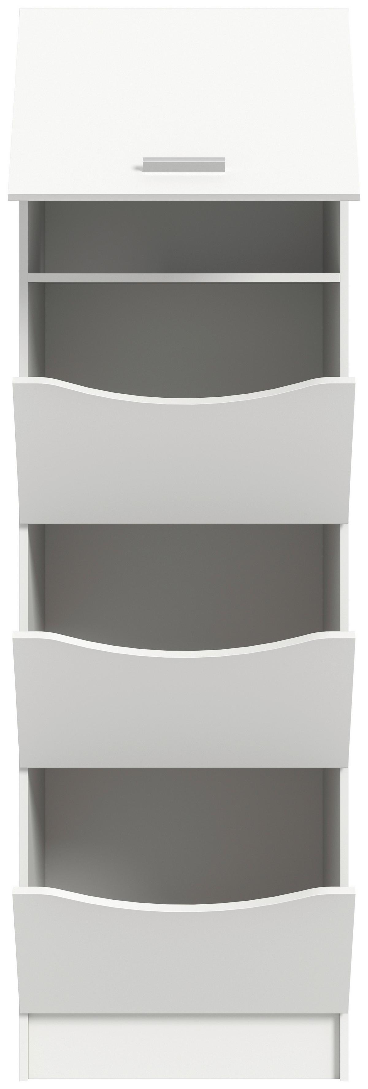 Hochschrank Free Weiß - Silberfarben/Weiß, Basics, Holzwerkstoff/Kunststoff (50/195/62cm) - MID.YOU