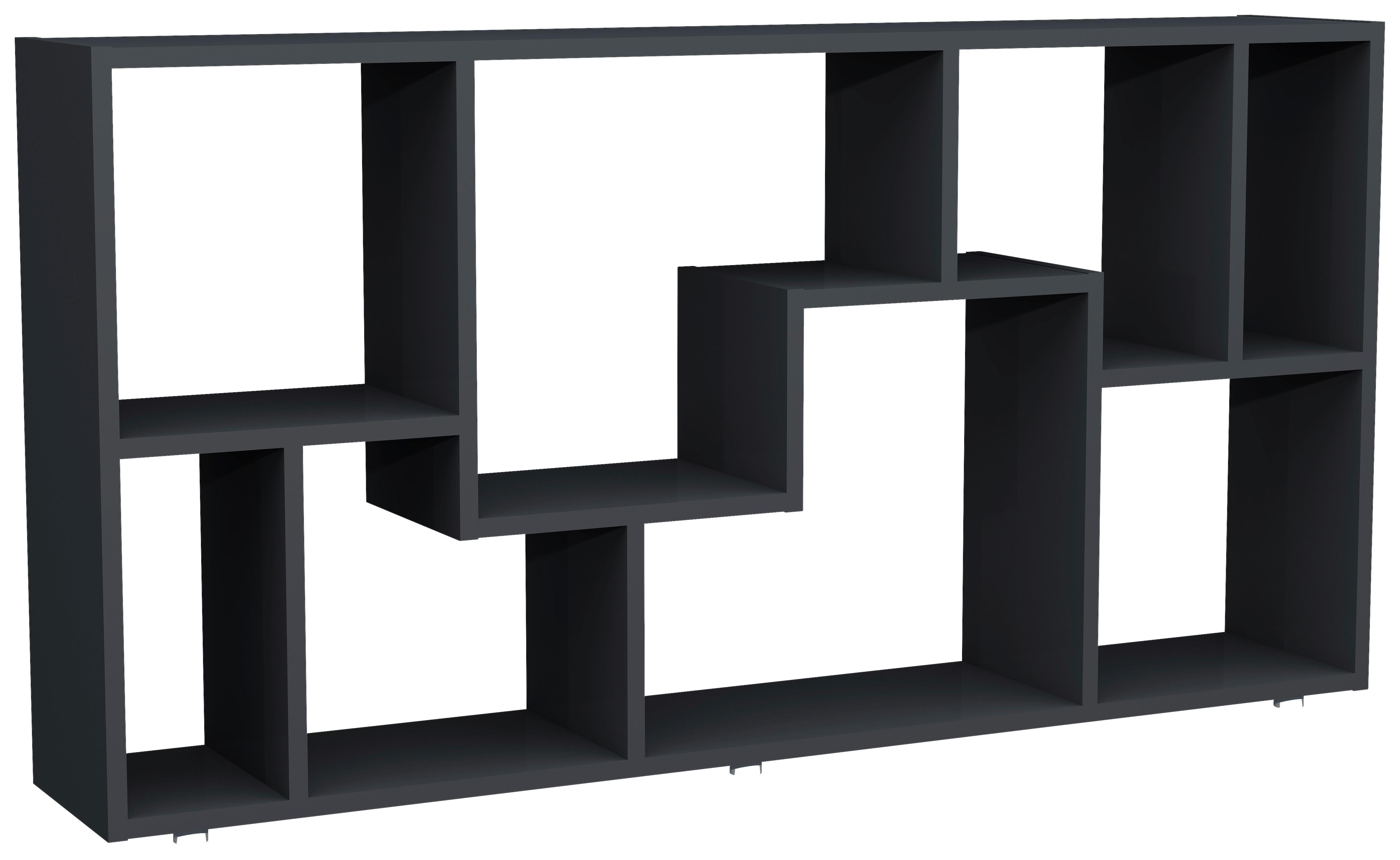 REGAL LANISA - Anthrazit/Silberfarben, Design, Holzwerkstoff/Kunststoff (116/58/20cm) - MID.YOU