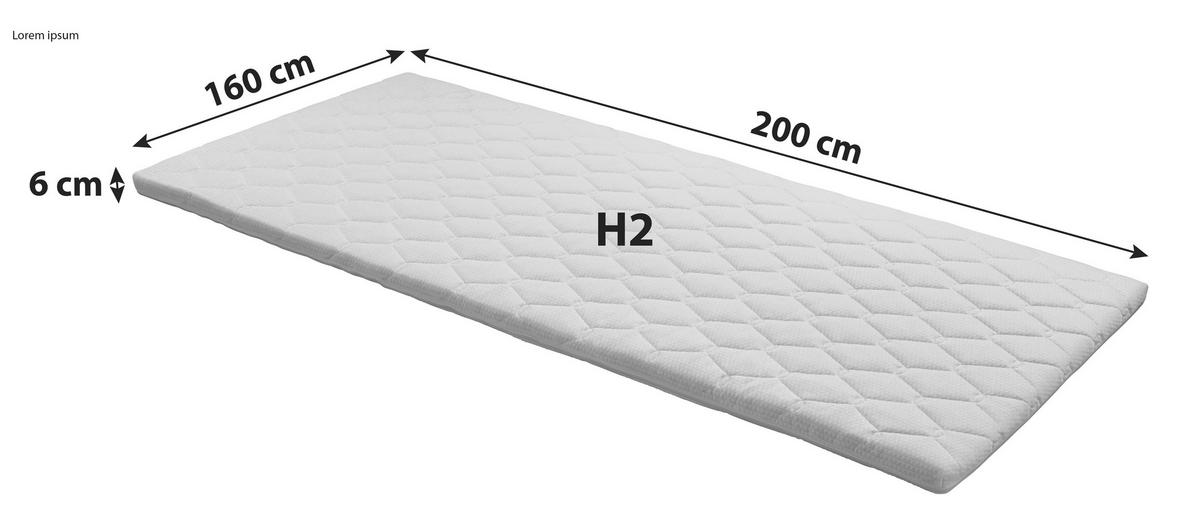 Topper 160/200 BETA - alb, textil (160/200cm) - Primatex