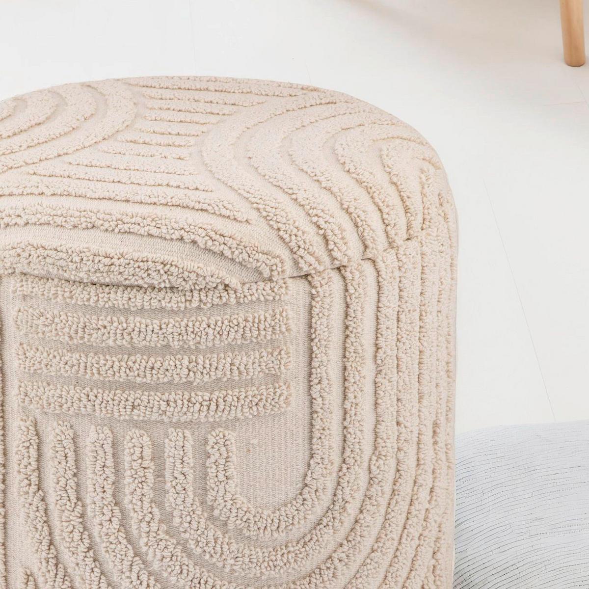 HOCKER WL7.428 - Beige, Basics, Textil (40/45/40cm) - Livetastic