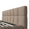 POLSTERBETT MARIJA - Hellbraun/Edelstahlfarben, MODERN, Holz/Textil (180/200cm) - Bessagi Home