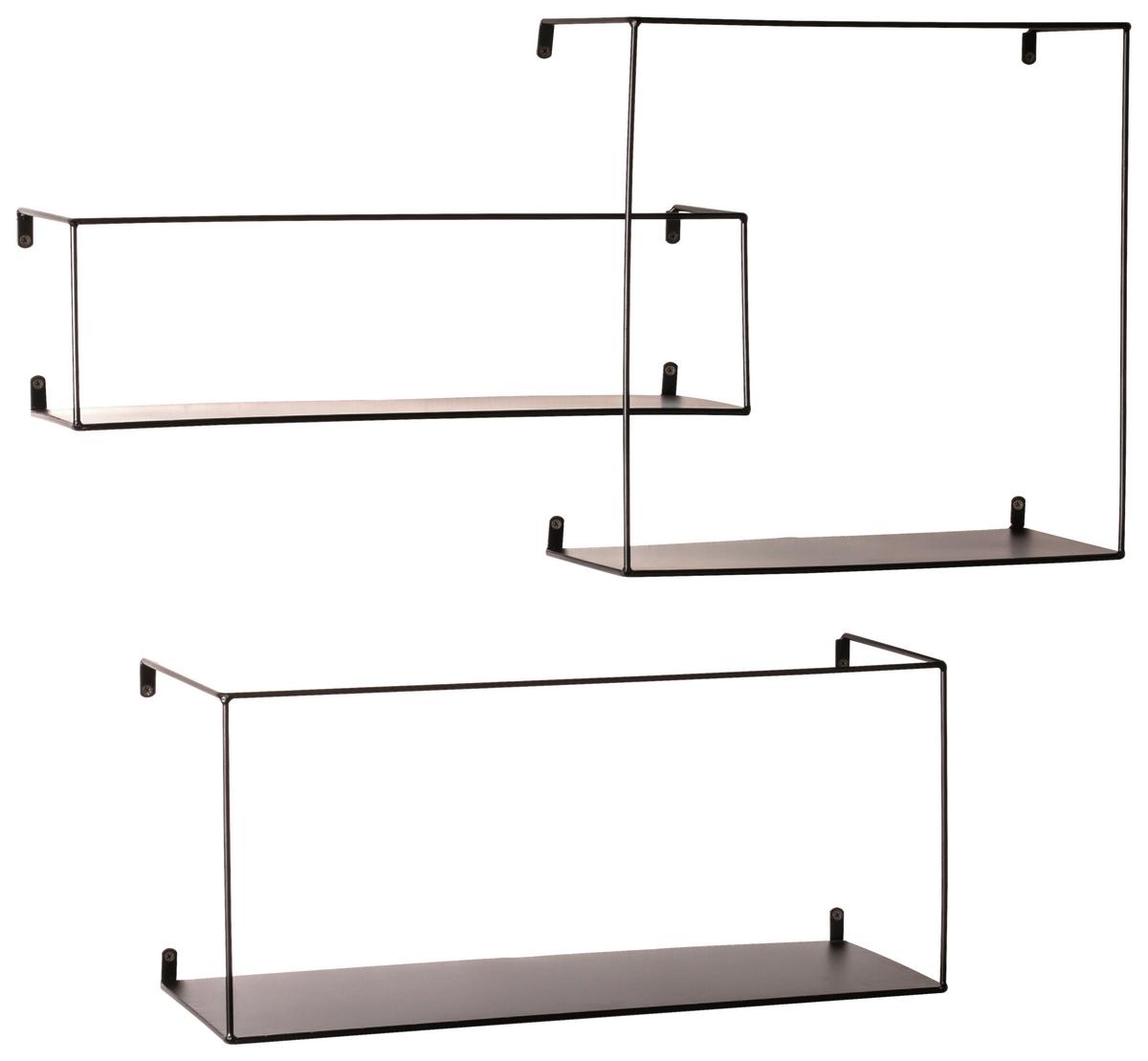 ZESTAW REGAŁÓW ŚCIENNYCH KIRKLEES 10 -LOMOCO- - czarny, Modern, metal (59/23/43cm) - Lomoco