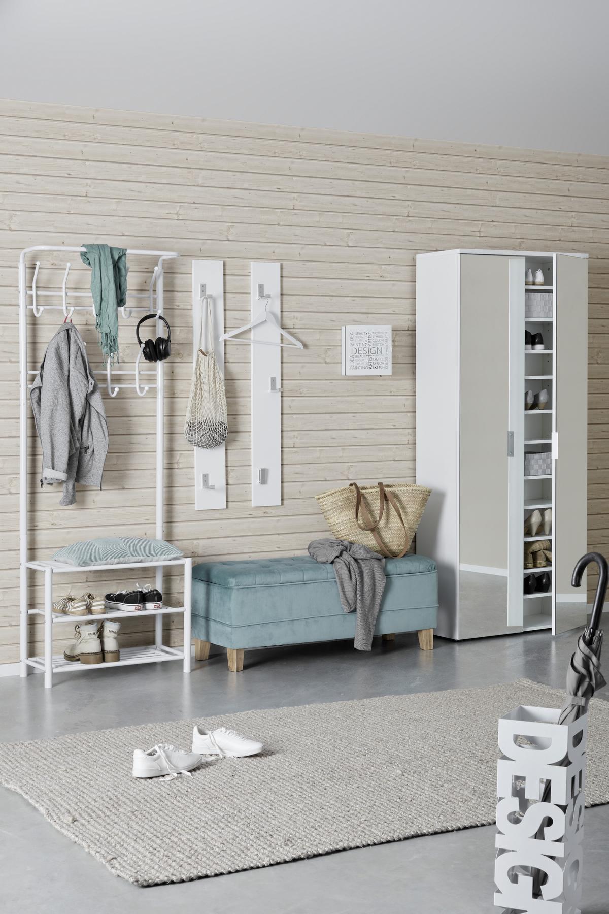 Dulap pentru pantofi Lincoln 4 - alb, Modern, sticlă/material pe bază de lemn (80/190/35cm) - Modern Living