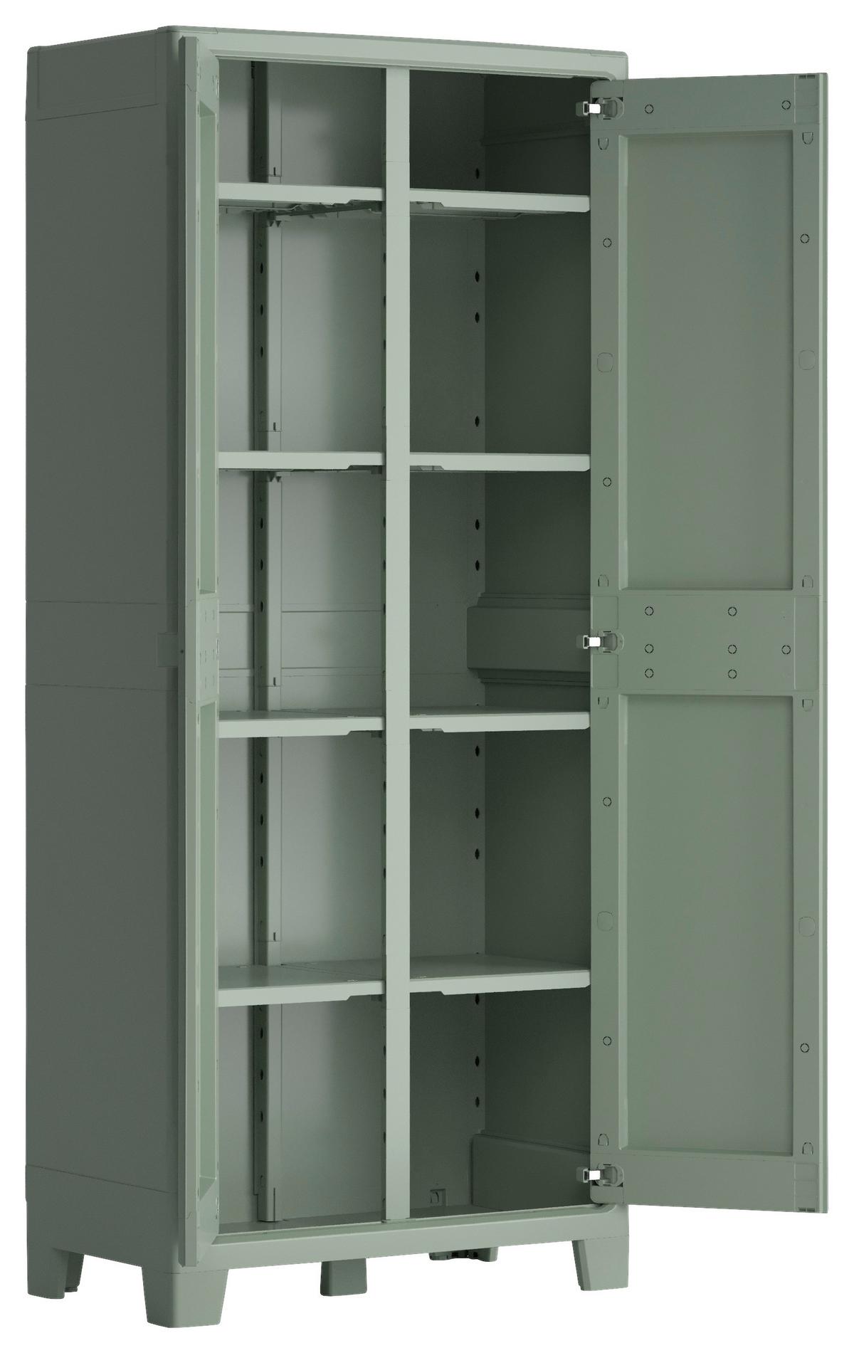 SZAFKA NARZĘDZIOWA E-COM - PLANET OUTDOOR - jadeitowa zieleń, Design, tworzywo sztuczne (80/182/44cm) - Keter