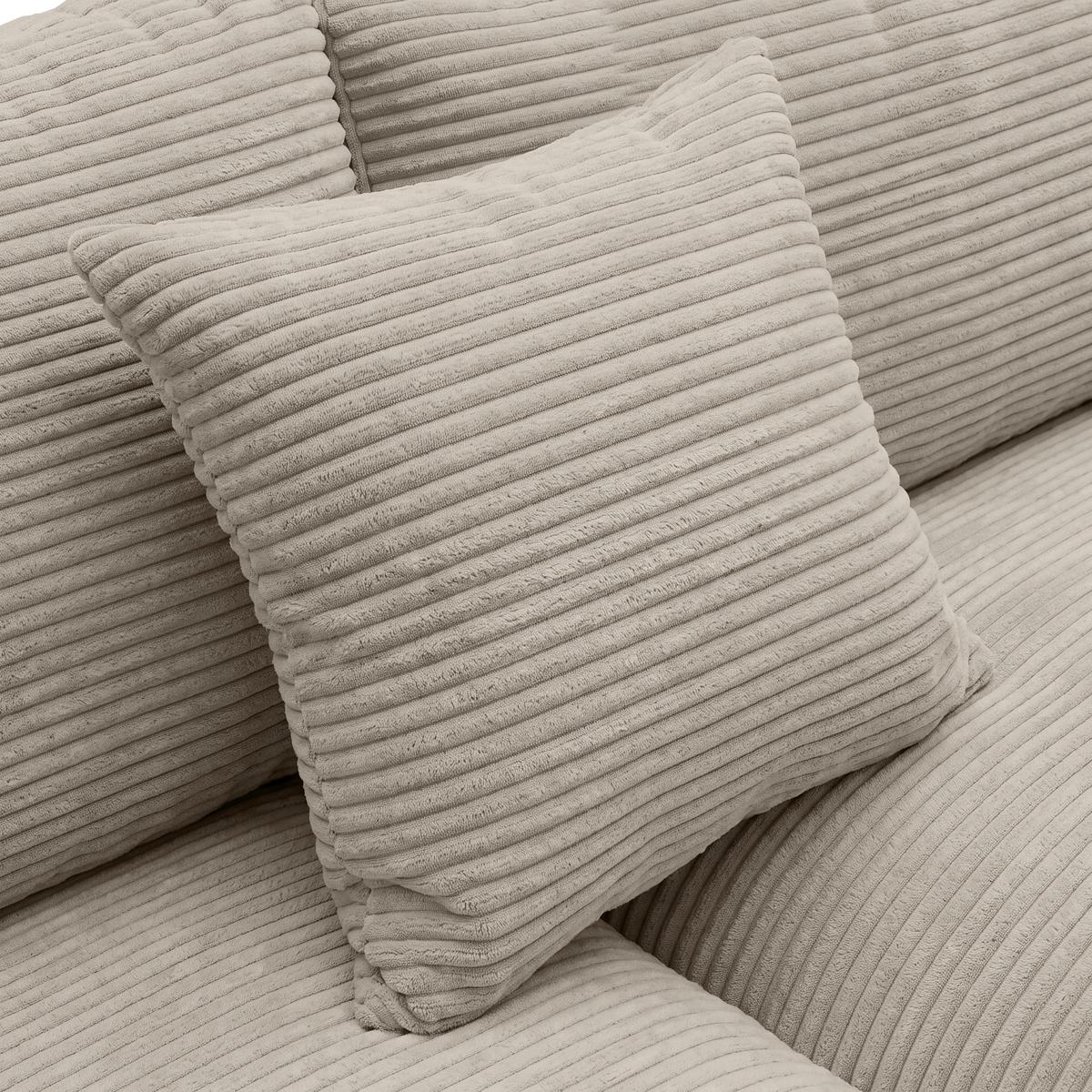 Ecksofa Pedro Taupe - Taupe/Schwarz, MODERN, Kunststoff/Textil (300/190cm) - Mömax
