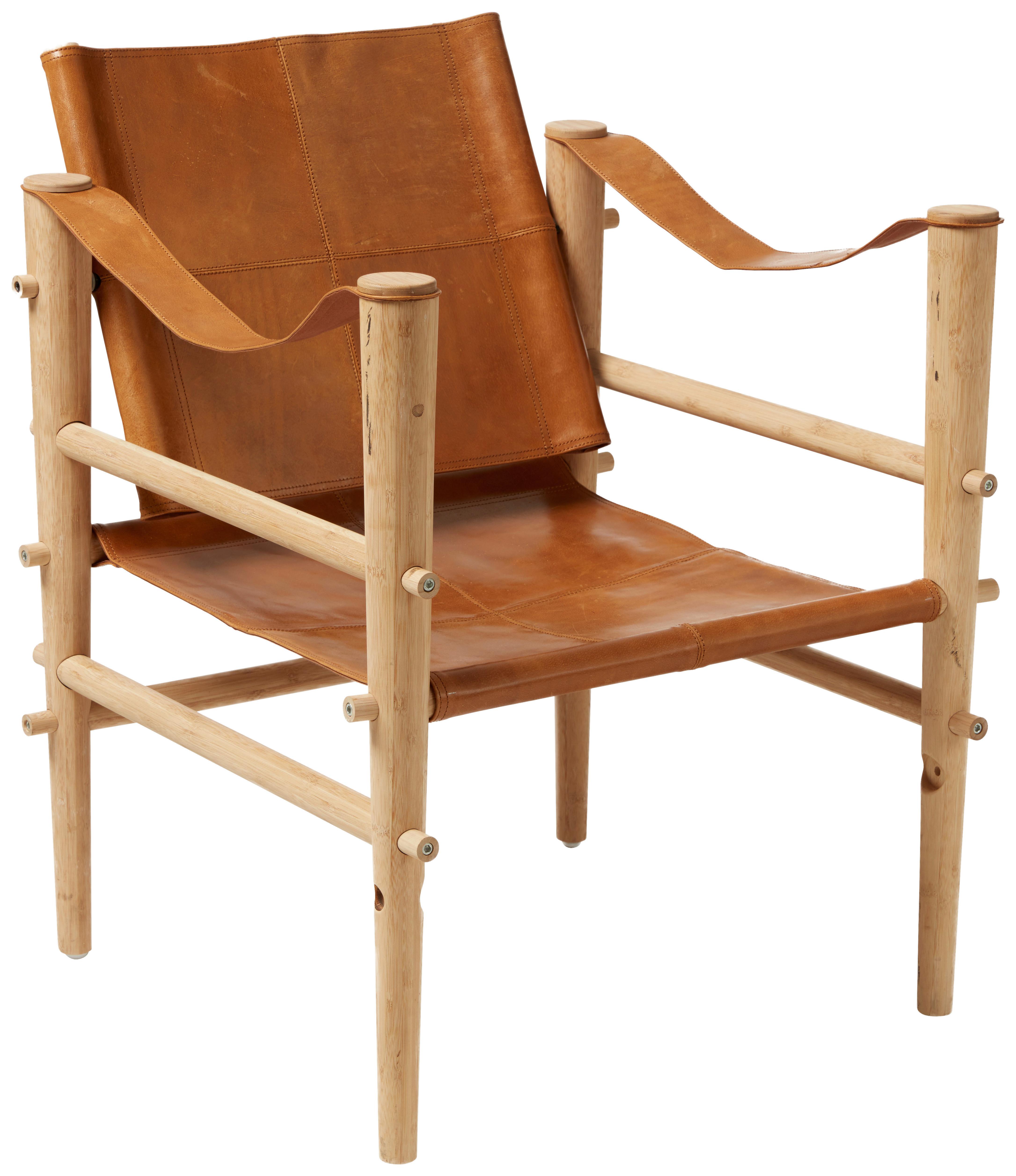 Sessel Noble 3155062 - Naturfarben/Braun, Romantik / Landhaus, Leder/Holz (59/79/61cm) - MID.YOU