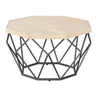 Dohányzóasztal Across - natúr színű/fekete, Natur, fa/fém (75/75/42cm) - Zandiara