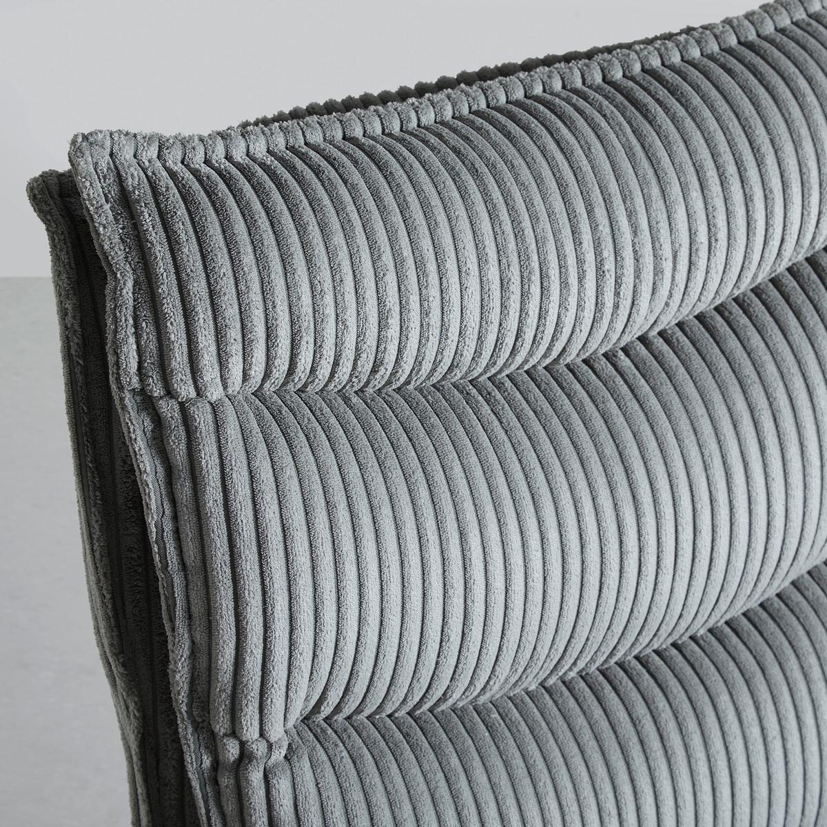 Stol Fina, Siva, Rebrasti Žamet - temno siva/siva, Moderno, kovina/tekstil (49/91/64cm) - Bessagi Home