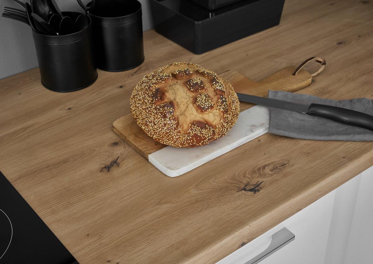 Konyhablokk Gépek Nélkül Turin Z 220 White - króm/Artisan tölgy, Trend, faalapú anyag/fém (220cm) - MID.YOU