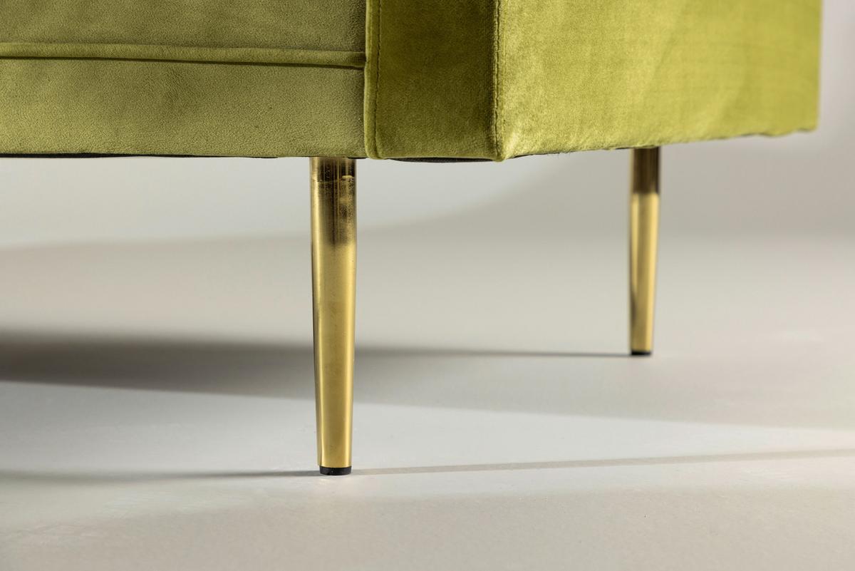 2-SITZER-SOFA BOOM - Goldfarben/Grün, Design, Textil/Metall (203/84/90cm) - Livetastic