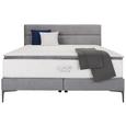 Kontinentalbett Grau 160x200cm - Schwarz/Grau, Holz/Holzwerkstoff (160/200cm) - Premium Living