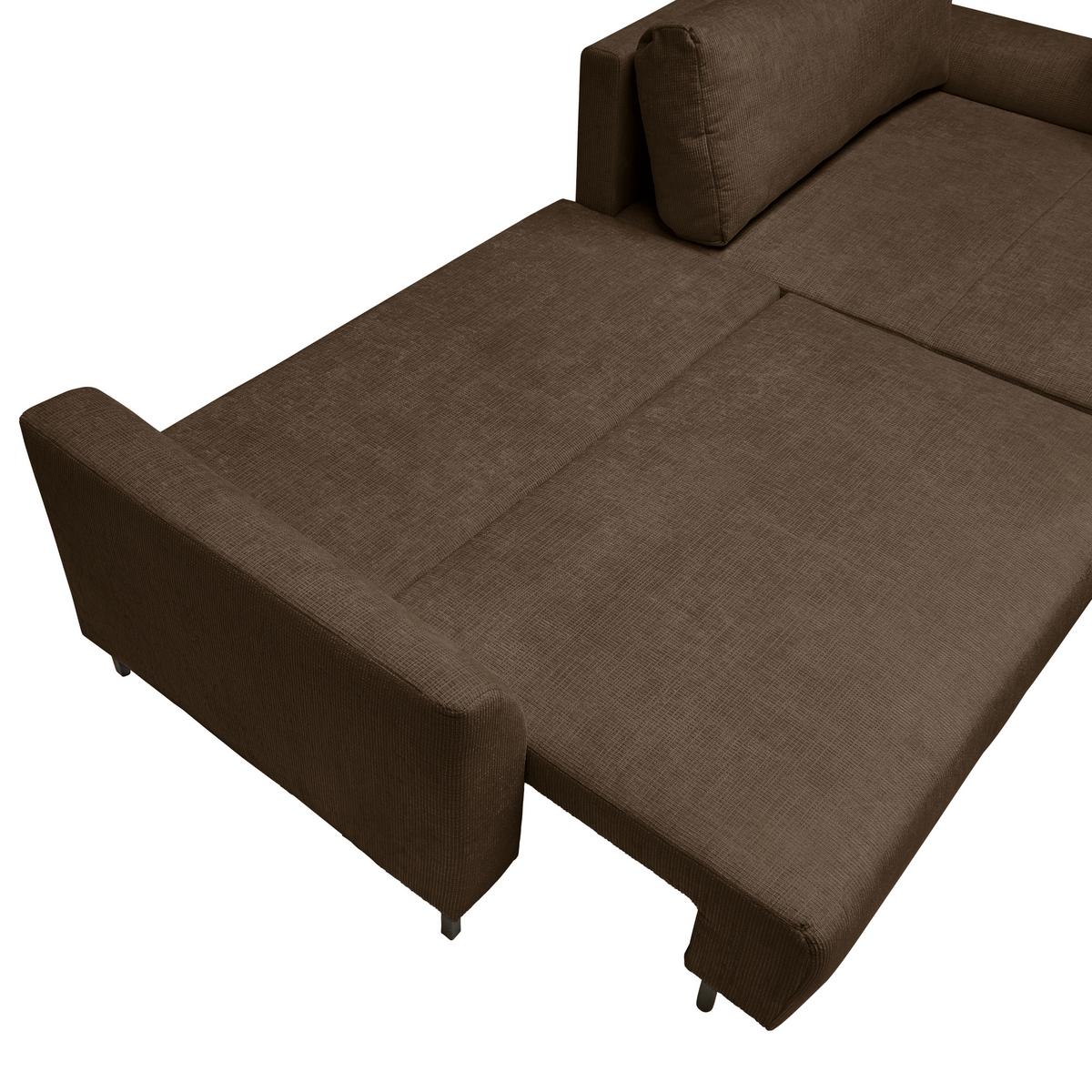 Ecksofa Integra Fango - Fango/Schwarz, Textil/Metall (294/81-93/170cm) - Mömax